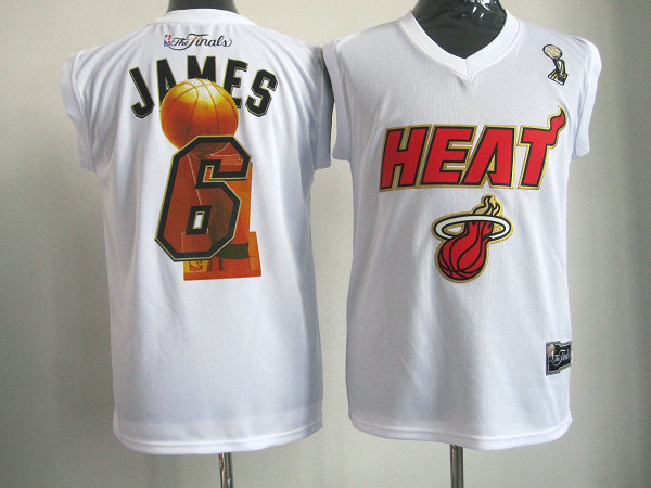 NBA Miami Heat 6 LeBron James 2012 NBA Finals Champions White Jerseys